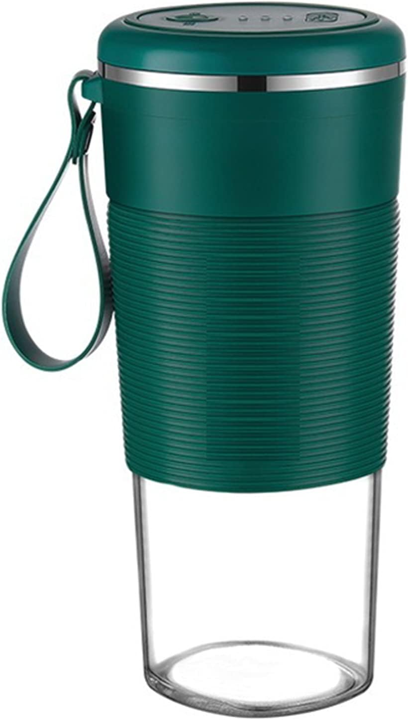 300ML Electric Juicer 4-Knife USB Portable Blender Mini Blender Smoothie Blender Cup Food Processor Kitchen Appliances,Green