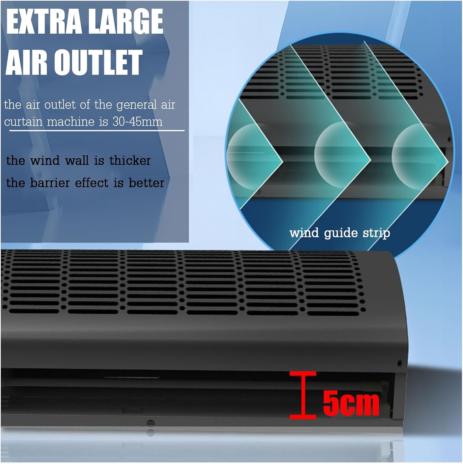 Air Curtain,Commercial Silent Door Air Curtain Machine, Energy-Saving Remote Control Black, Available in 1.5/1.8/2 Meters(1.5m)