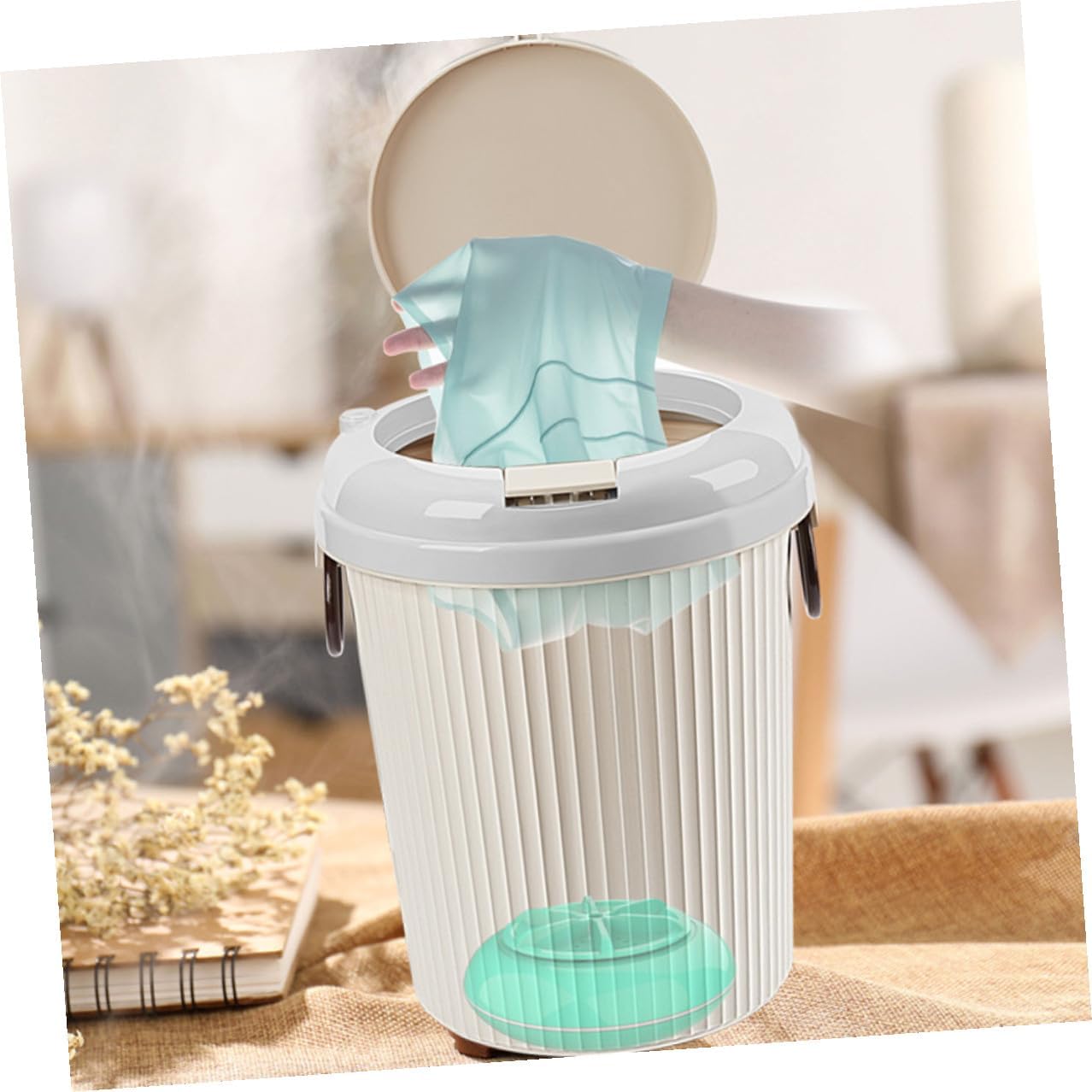 Veemoon Portable Mini Ultrasonic Washing Machine for Underwear and Clothes Compact Turbine Washer with USB Power Quick Clean Tool for Apartments Rvs and Condos Blue