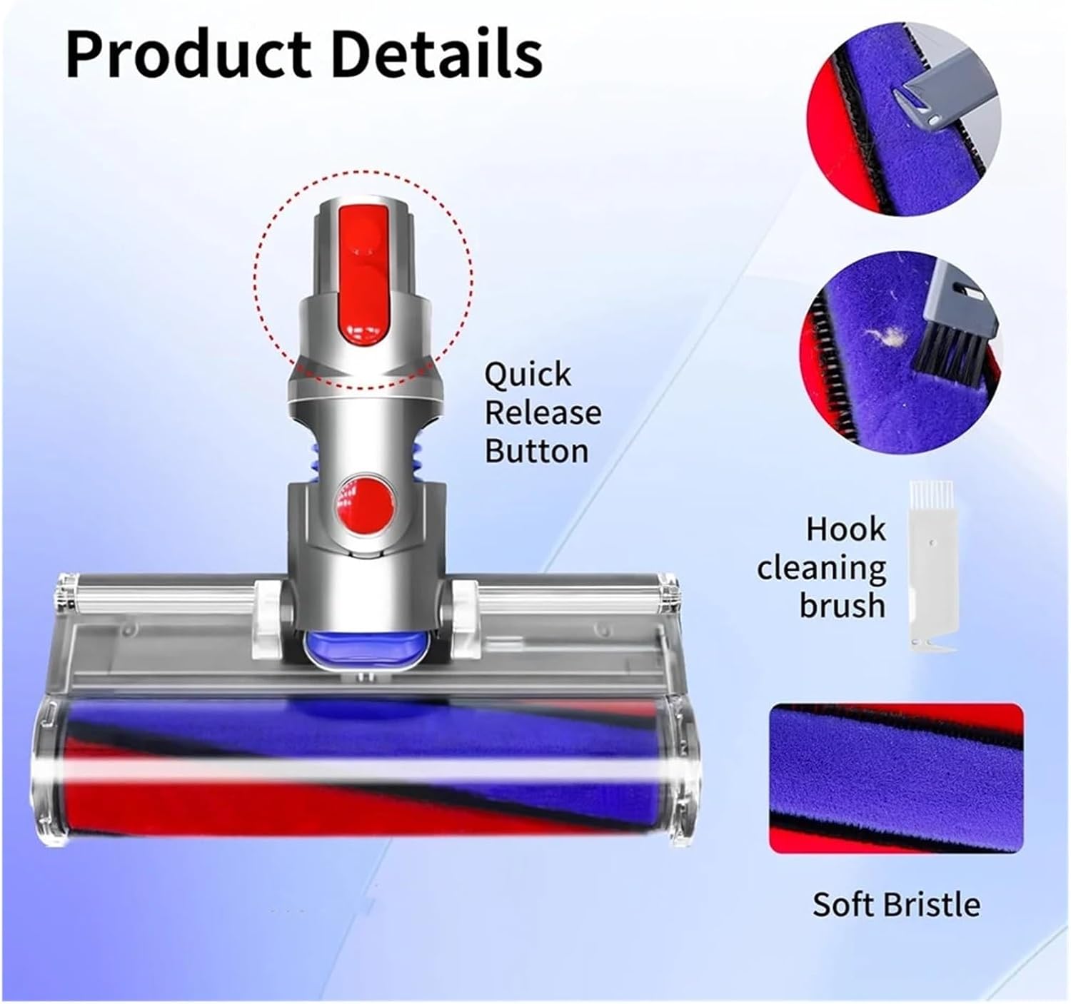 Soft Roller Cleaner Head ，Compatible for Dyson ，V7 V8 V10 V11 V15 Cordless Vacuum Cleaners Head Replacement for Hard Floor