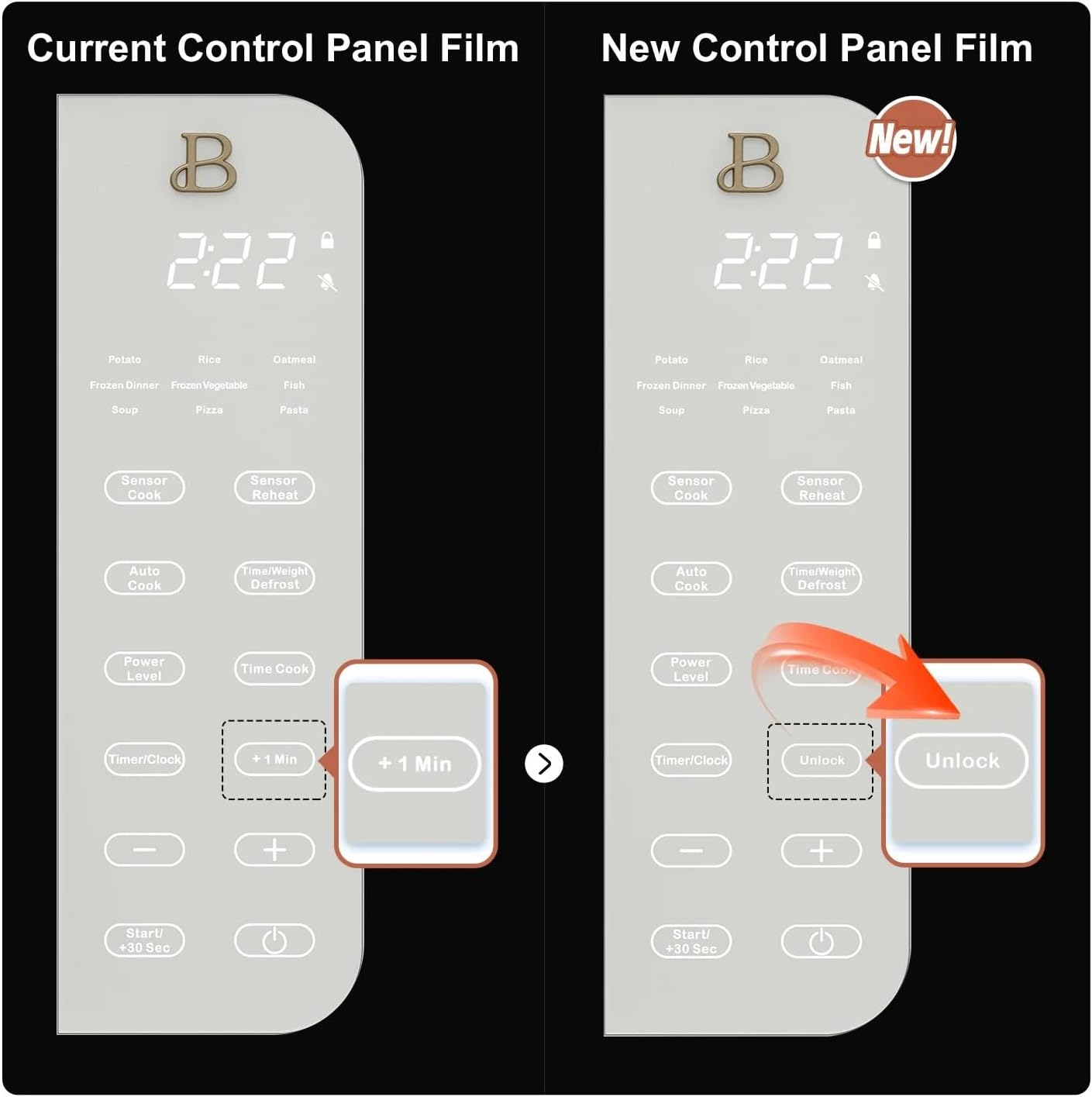 Beautiful 1.1 Cu Ft 1000W Sensor Microwave Oven Compact Countertop with Smart Sensor Cooking, 10 Power Levels & Easy Clean Interior – Perfect for Quick Meals, Office & Holiday Hosting