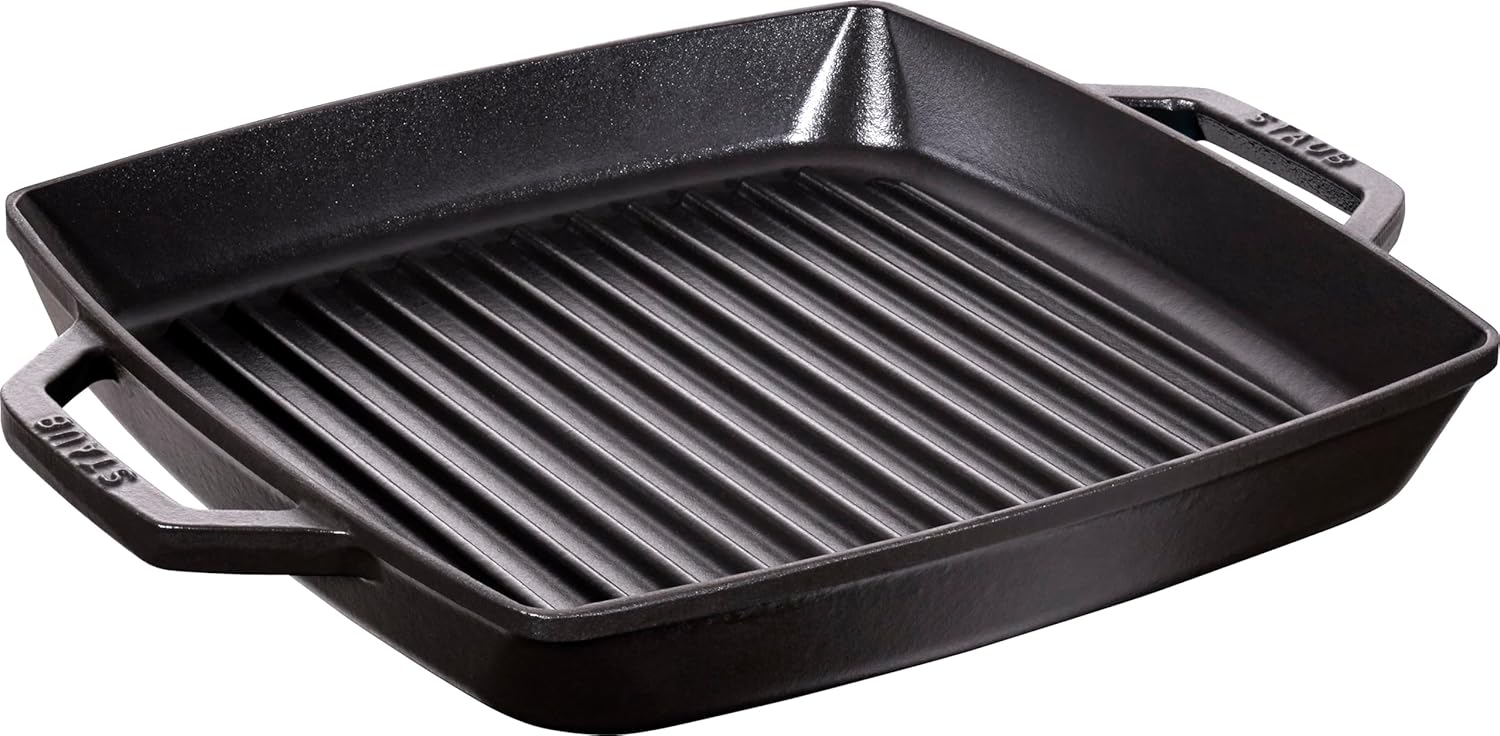 staub 40511-683-0 Pure Grill Square Black 11.0 inches (28 cm) Grill Pan, Both Hands, Casting, Enamel, Induction Compatible, Japanese Authentic Product