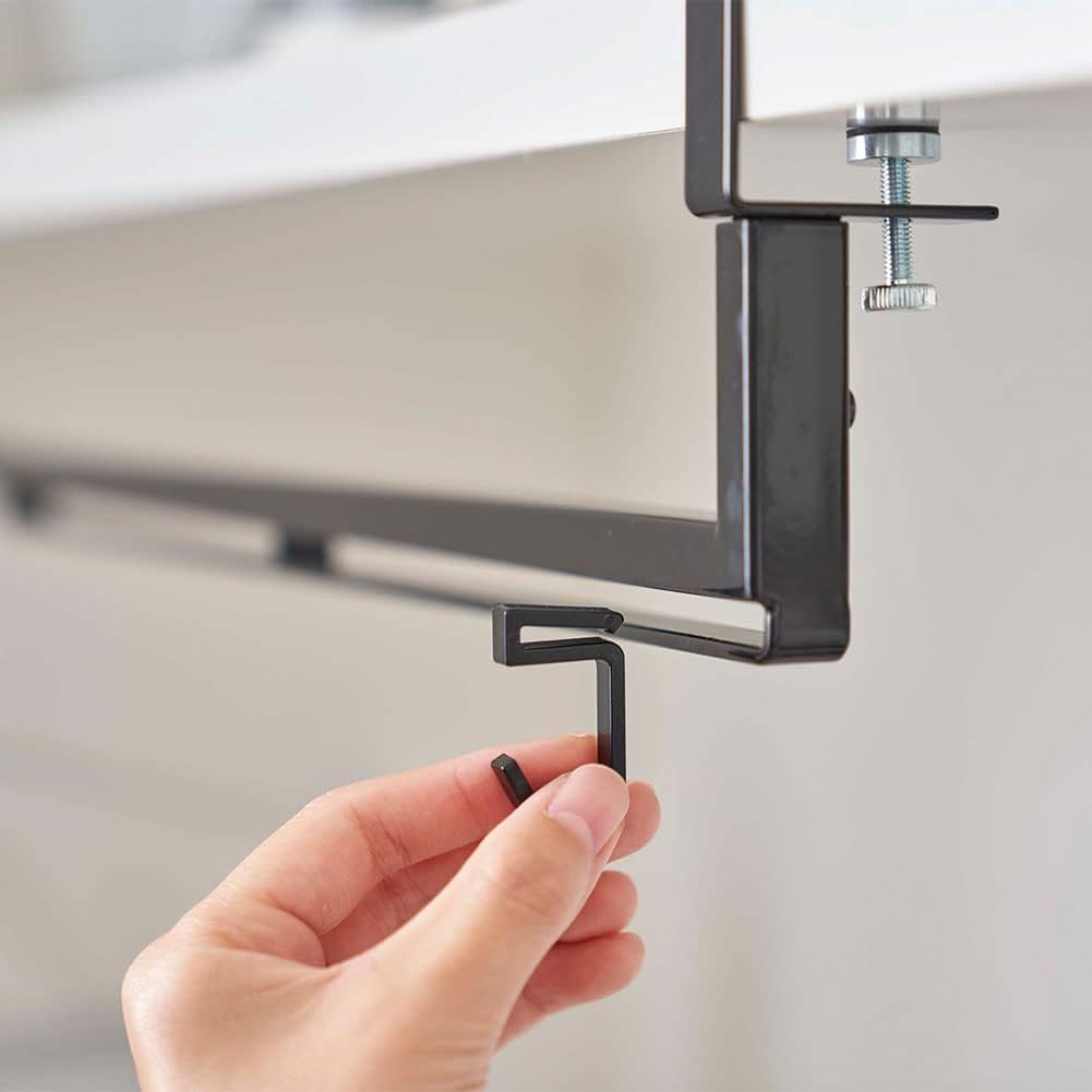 Yamazaki 5647 Telescopic Under Shelf Storage Hanger, Black, Approx. W 18.3-31.5 x D 3.9 x H 4.3 inches (46.5-80 x 10 x 11 cm), Tower, Over Washing Machine Storage, Hanging, Laundry Storage