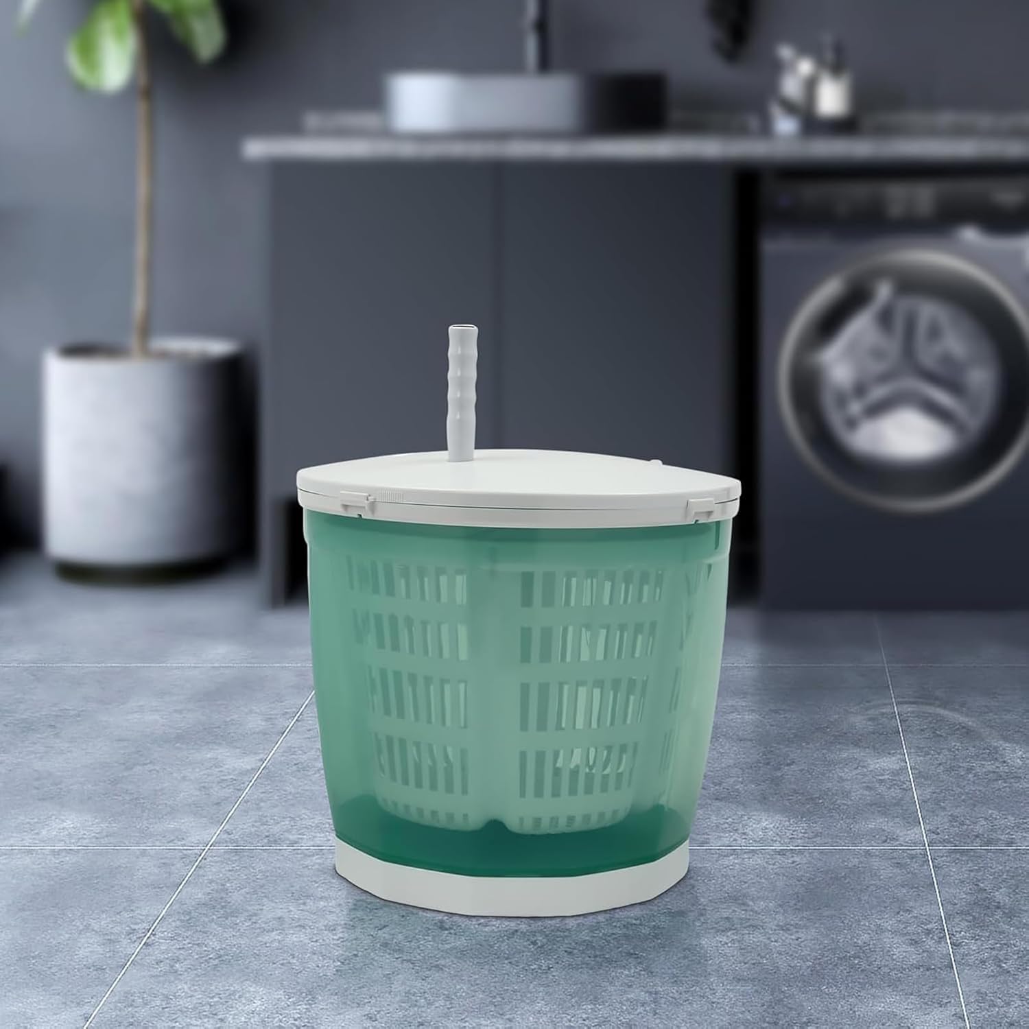 Portable Washing Machine, Hand Crank Washing Machine, 2 in 1 Manual Non-Electric Washing Machine with Folding handle, Compact Washer Spin Dryer, for Camping, Apartments, RV