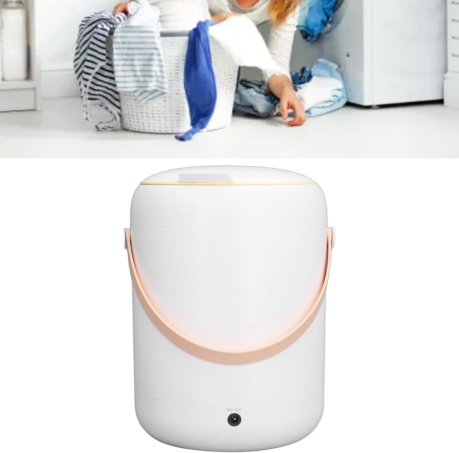 Portable Mini Washer and Spin Dryer Machine - 3L Intelligent Underwear Laundry Washer for Apartment, Camping, RV (White)