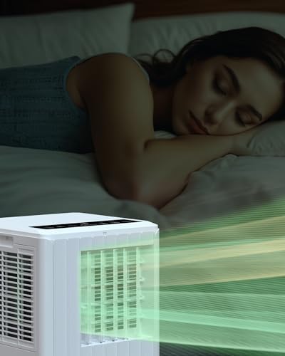 Portable Air Conditioner, 8,000 BTU Air Conditioner Portable for Room Up to 350 Sq.Ft, with Cooling, Fan, Dehumidifier & Sleep Mode, Remote Control, LED Display