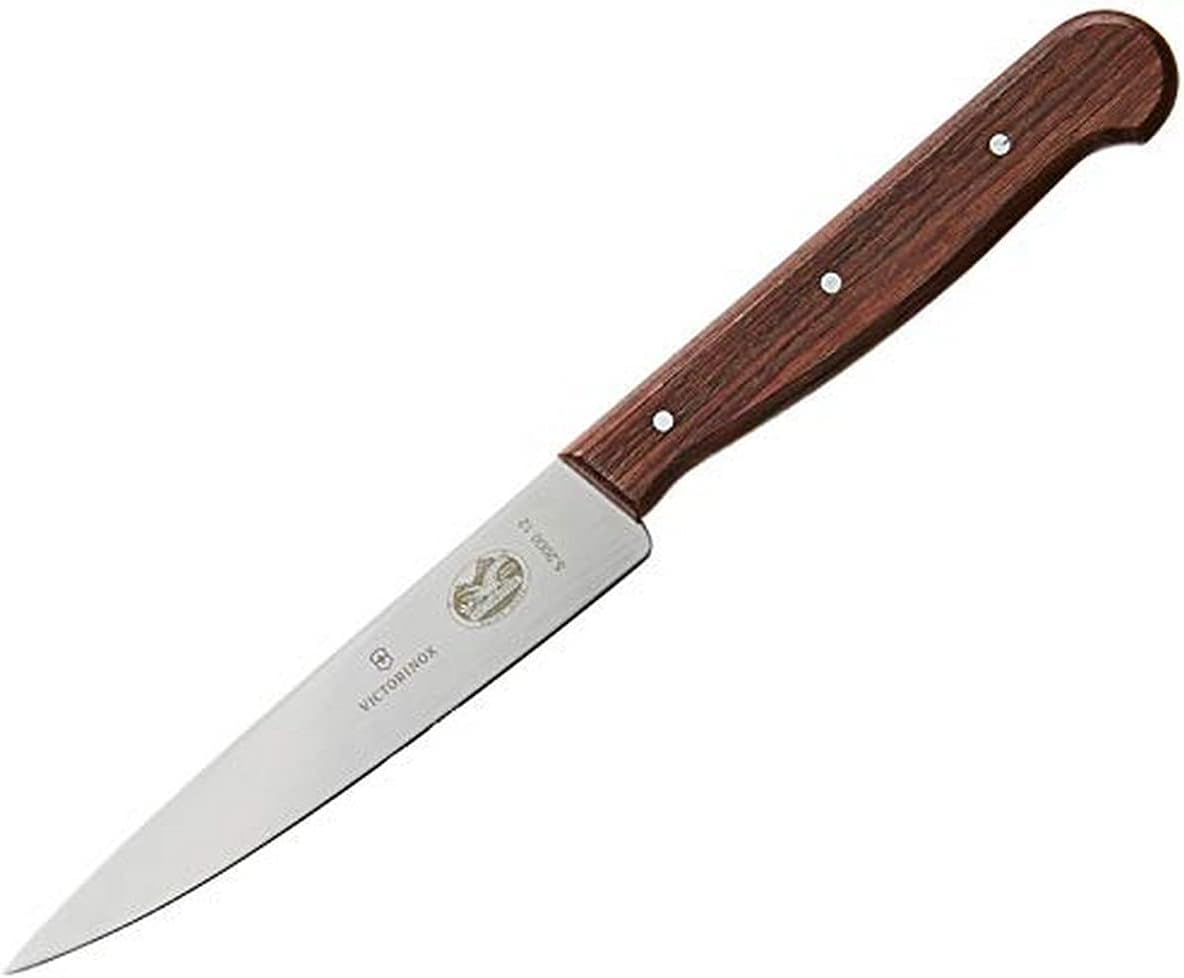 Victorinox 4-3/4-Inch Straight-Edge Pointed-Tip Steak Knife, Set of 6, Rosewood Handles