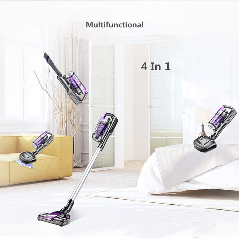 Cordless Vacuum Cleaner 2 in 1 Handheld Stick Vacuum with LED Motorized Brush 8000Pa Strong Suction Lightweight Handheld Upright Vacuum Cleaner for Hard Floor Carpet Pet