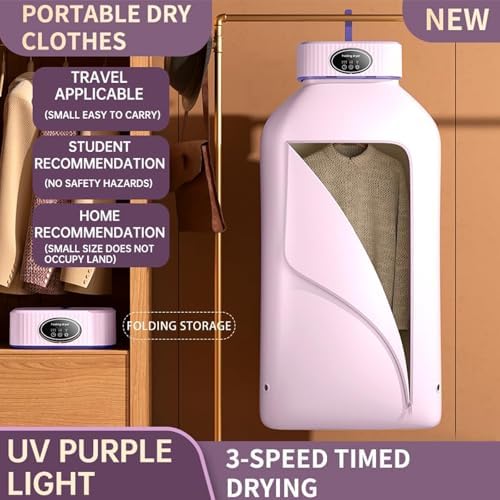 Portable 600W Electric Clothes Dryer - 360° Circulation Heating, Timed Multi-Mode Drying, Compact Folding Design for Home & Travel, Efficient & Energy-Saving Solution