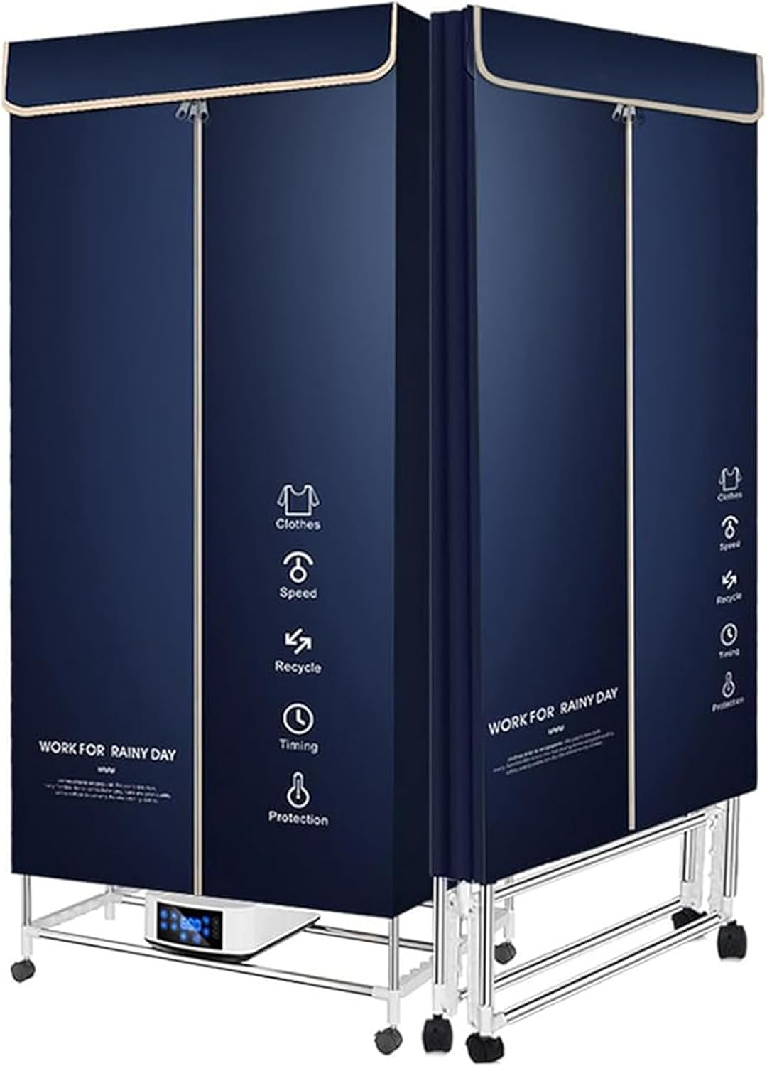 Portable Clothes Dryer Electric Drying Racks, Fast Dry Clothes Drying Rack Machine, With Warm Air Drying Wardrobe With Dustproof Cloth Curtain for Apartments Home Laundry