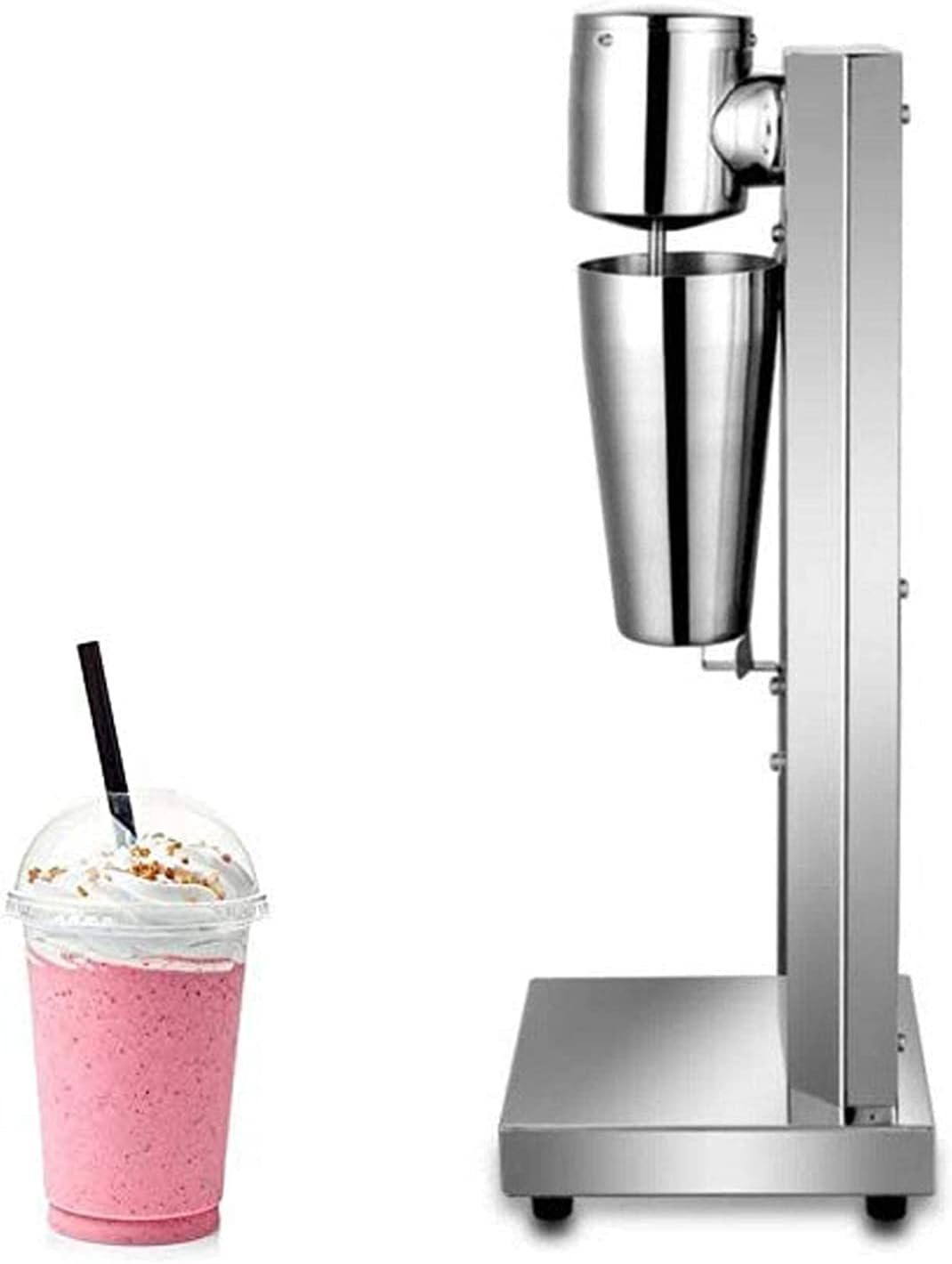 Electric Milkshake Maker Commercial Home Use Stainless Steel Drink Mixer Shake Machine 2 Speed Adjustable Smoothie Milk Ice Cream Blender with 800ML Cup Single Head