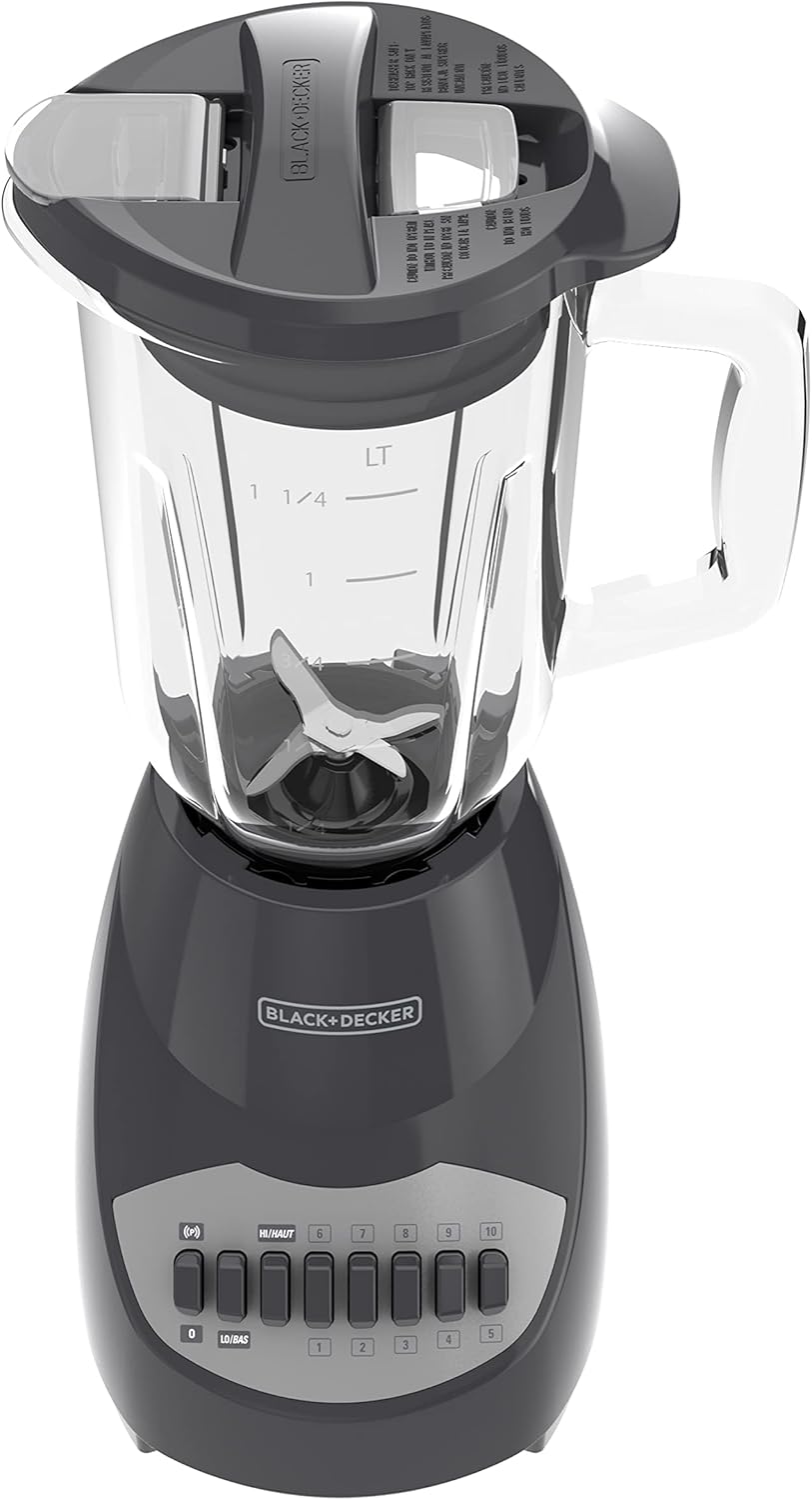 BLACK+DECKER 4-Tip Stainless Steel Blade Countertop Blender, 10 Speeds, Dishwasher-Safe, 700 Wats