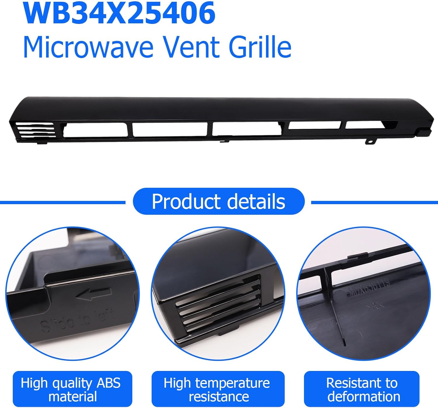 2PC WB34X25406 Replacement Microwave Vent Grille for GE 4465386, AP6040821, PS11774030, EAP11774030
