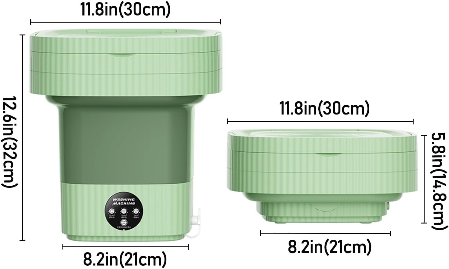 Portable Washer 10L Foldable Portable Washing Machine with Drain Basket 3 Modes for Washing Clothes for Pets, Underwear, Laundry Machine Suitable for Camping,Apartment, School, Dormitory ( Color : A )