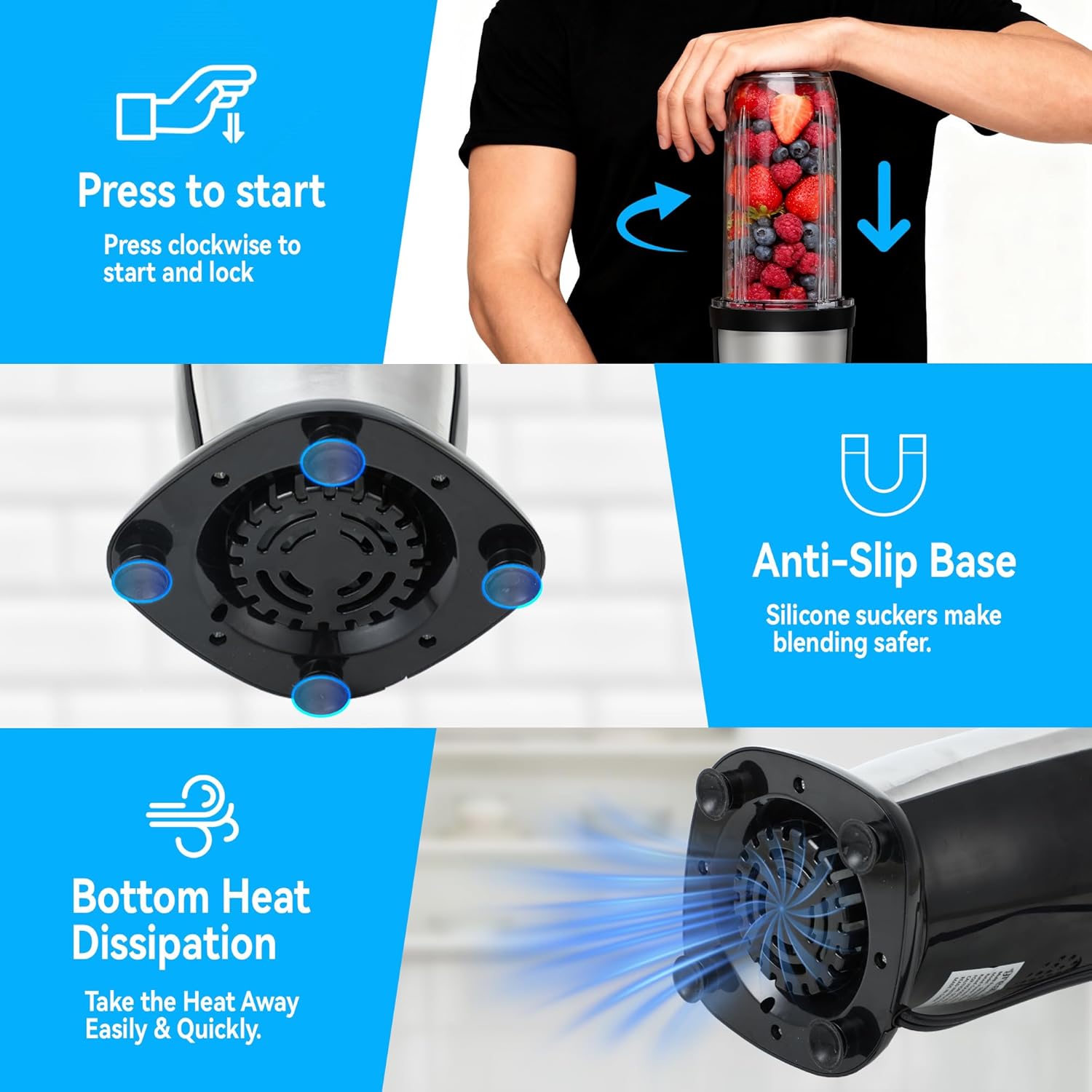 Personal Blender Smoothies Shakes, Greatogo 350W 2-IN-1 Bullet Grinder, 11 Set including 2pk 24oz 1pk 10oz Grinding Cup, 2pk Stainless-Steel Blades, Tritan BPA-Free Dishwasher-Safe