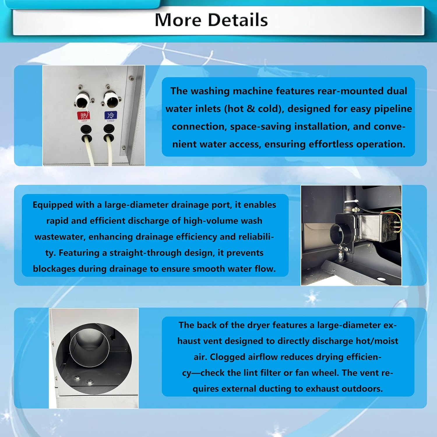 INTSUPERMAI Coin-Op Washer Dryer Combo 26.4lbs Washer Dryer Combo Automatic Laundry Washer Spinner Dryer Machine 304 Stainless Steel Drum, Front-Load & Top Vent for Laundromats/Apartments/Gyms 220V