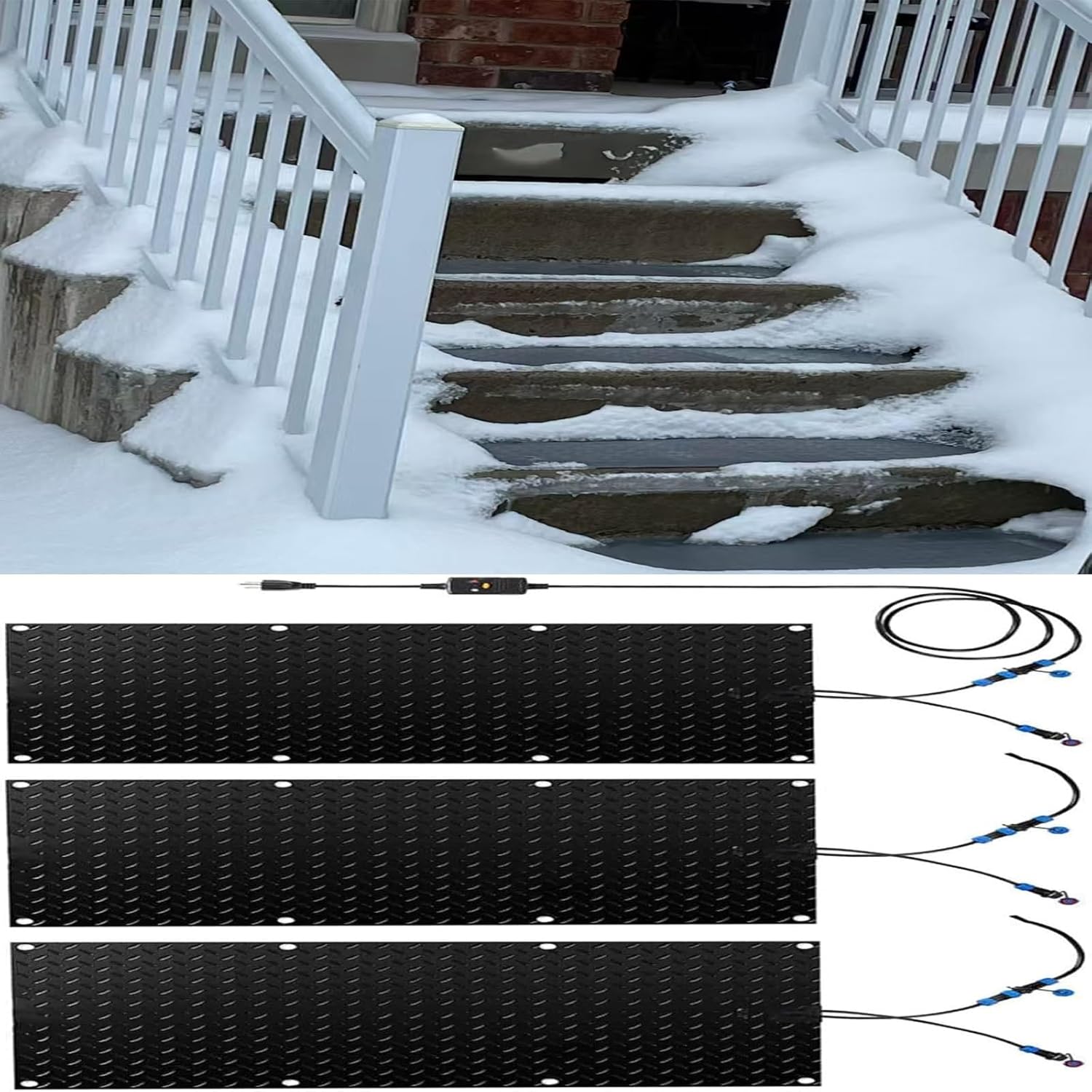 10x30 Yingyu inch Heating Snow-Melting pad 3-Piece Set, Suitable for Lanes/Sidewalks, Compatible with Asphalt/Concrete(10x48in/(25.4x120cm))