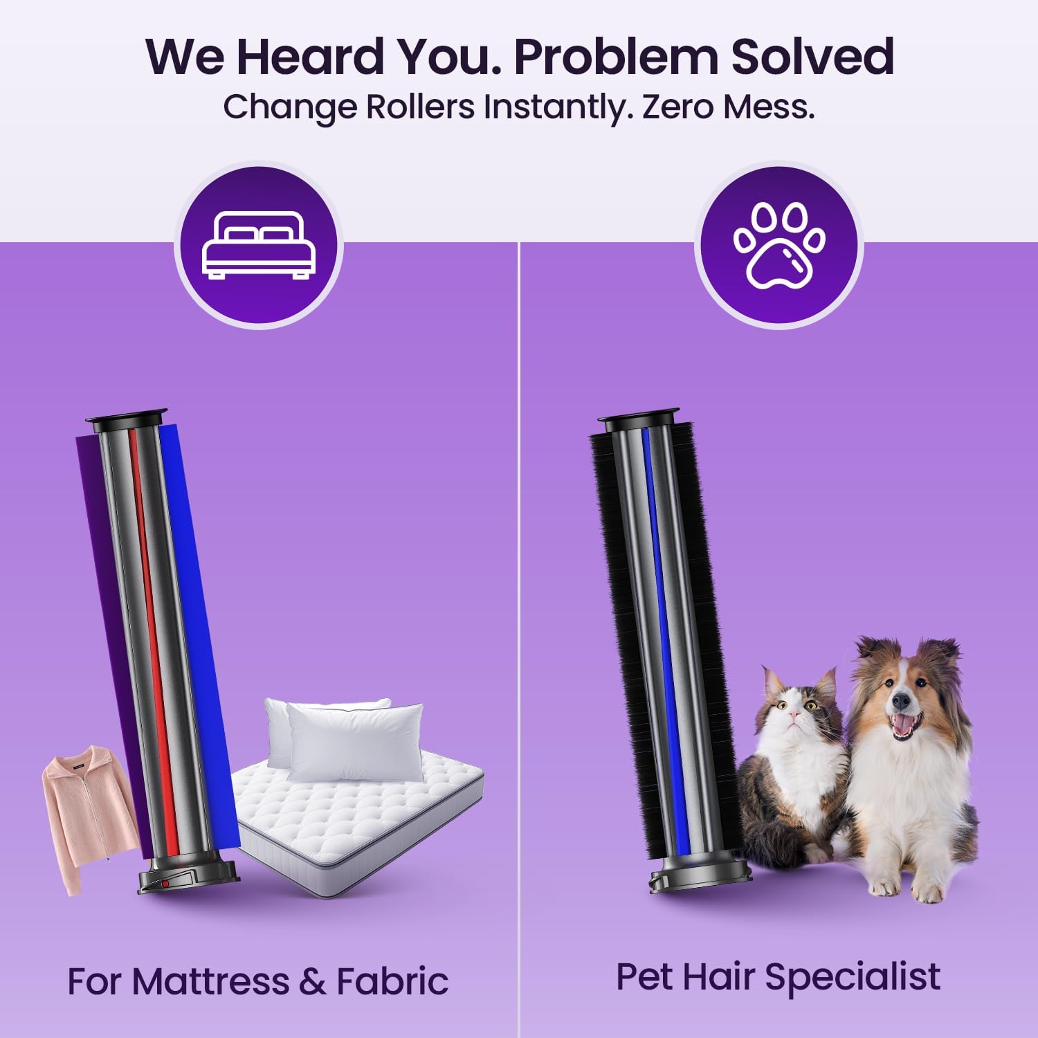 Xlife Mattress Vacuum Cleaner, Bed Vacuum with 2 Roller Brushes for Pet Hair, 253.7nm UV-C Light, 140F° Heating, 550W 16KPA Suction, HEPA Filter Couch Vauum for Bed, Sofa, Pillow, Baby Crib (Corded