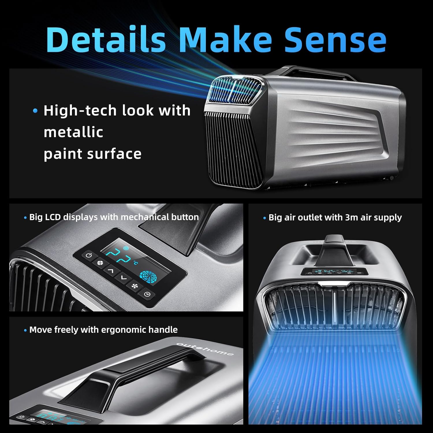 Portable Camping Air Conditioner for Outdoor and Indoor Use, Quiet Air conditoning For Small Rooms，5200BTU Fast Cooling Capacity for Tent AC