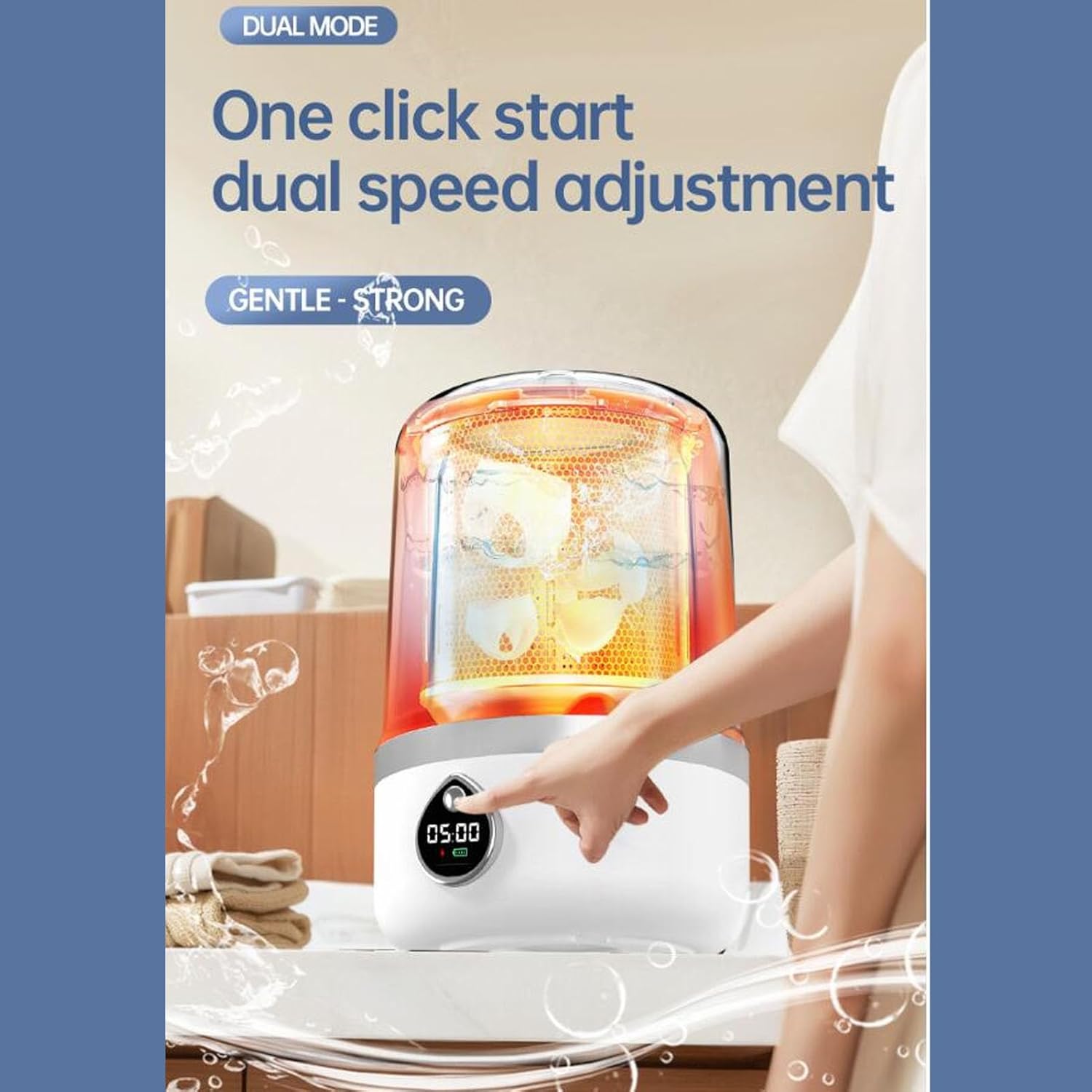 Mini Laundry Machine, Portable Rechargeable Mini Washing Machine for Underwear Sock for Apartment Dorm Hotel Travel