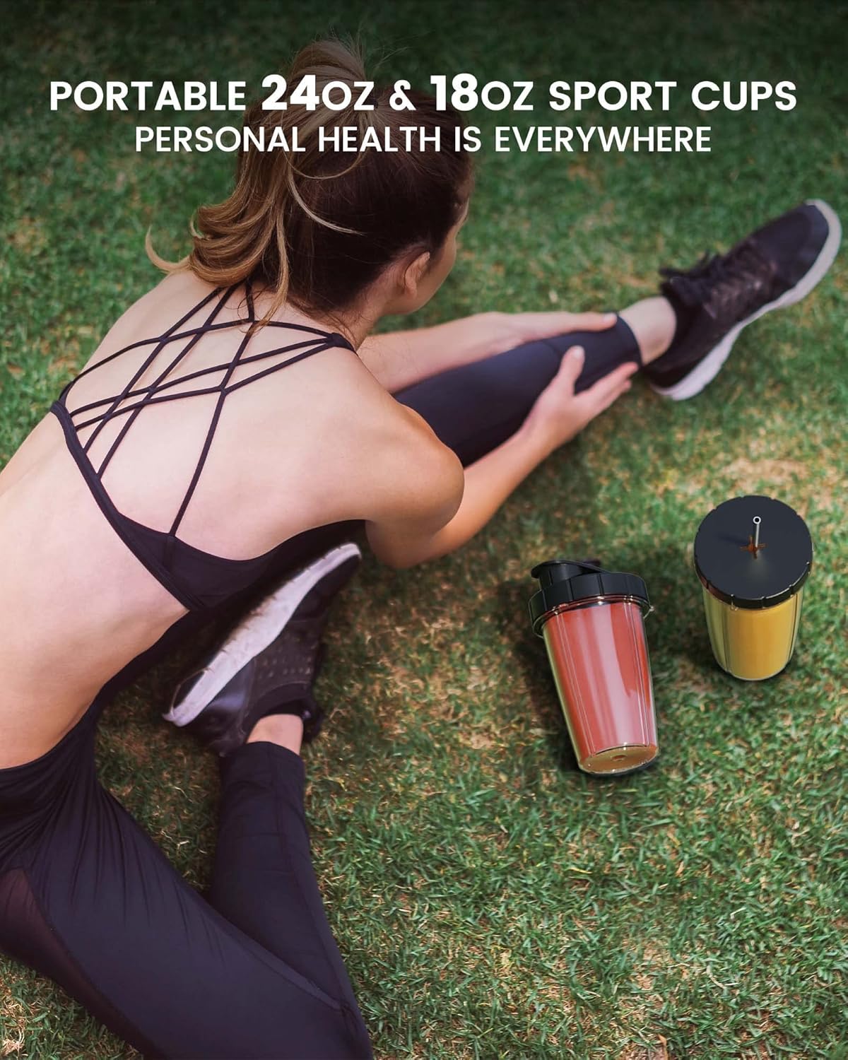 Real 900 Watts Smoothie Blender for Shakes and Smoothies with Milk Frother, 12 in 1 Set Personal Blender, Germany Stainless Steel Blades Smoothie Maker with 2 Tritan Sport Cups