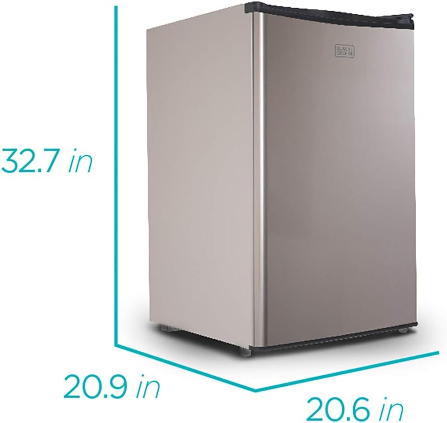 BLACK+DECKER BCRK43V Compact Refrigerator Energy Star Single Door Mini Fridge with Freezer, 4.3 Cubic Ft., VCM & EM031MB11 Digital Microwave Oven with Turntable Push-Button Door, Child Safety