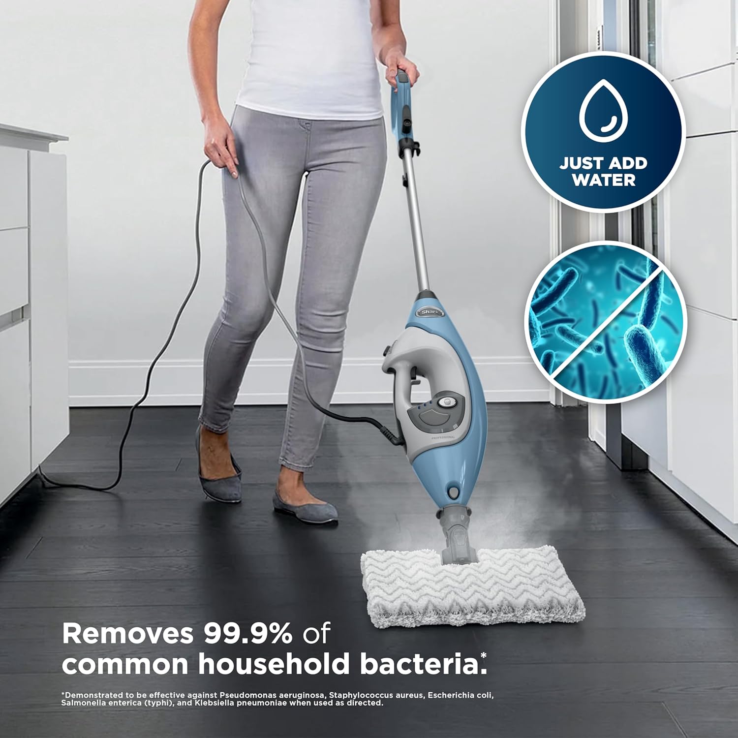 Shark Lift-Away 5-in-1 Steam Mop with Detachable Handheld Steam Cleaner, for Whole Home Cleaning including Sealed Hard Floors, Kitchens, Bathrooms, Upholstery, Cars, Grout & more, Blueberry, S3972BRN