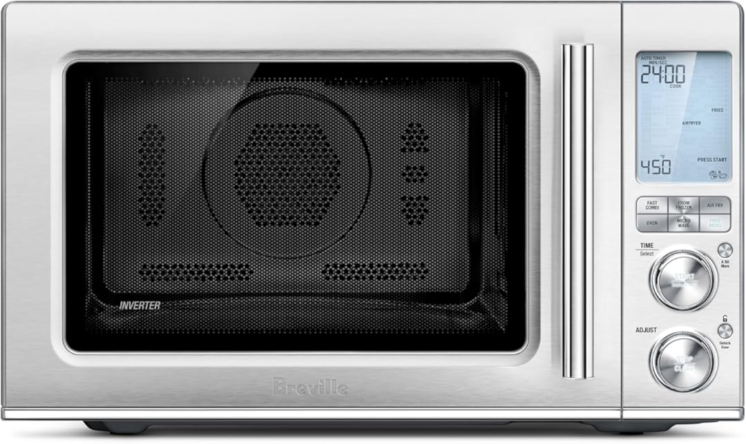 Breville BMO870BSS Combi Wave 3-in-1 Microwave, Air Fryer and Convection Oven, Brushed Stainless Steel