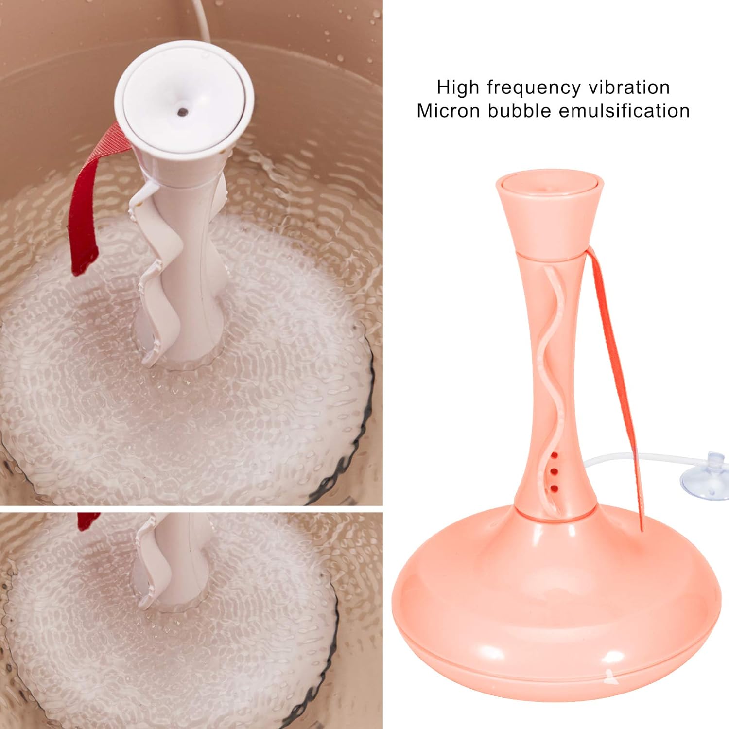 Mini Portable Ultrasonic Washing Machine, USB Powered, 360 Degree Water, for Underwear Socks Baby Clothes, Small Size (Red)