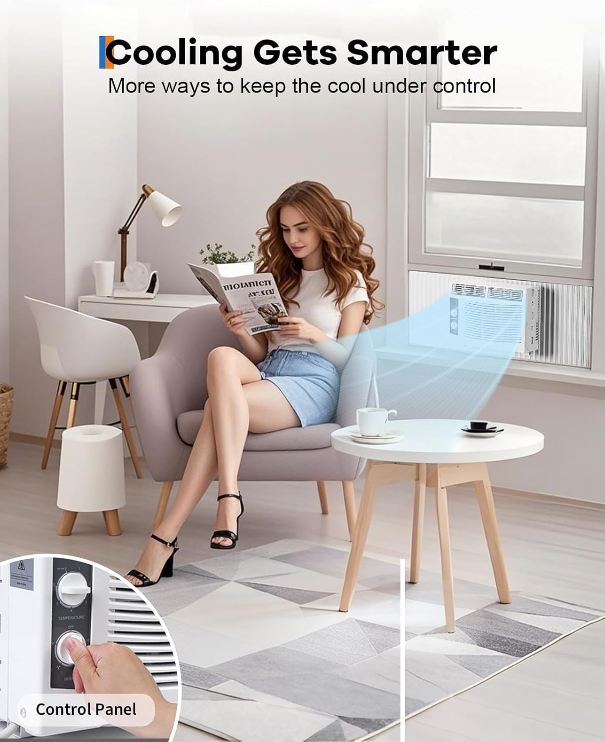 5,000 BTU Window Air Conditioner - Mechanical Controls, Cools 150 Sq.Ft, Reusable Filter, for Small Rooms/Bedroom/Office