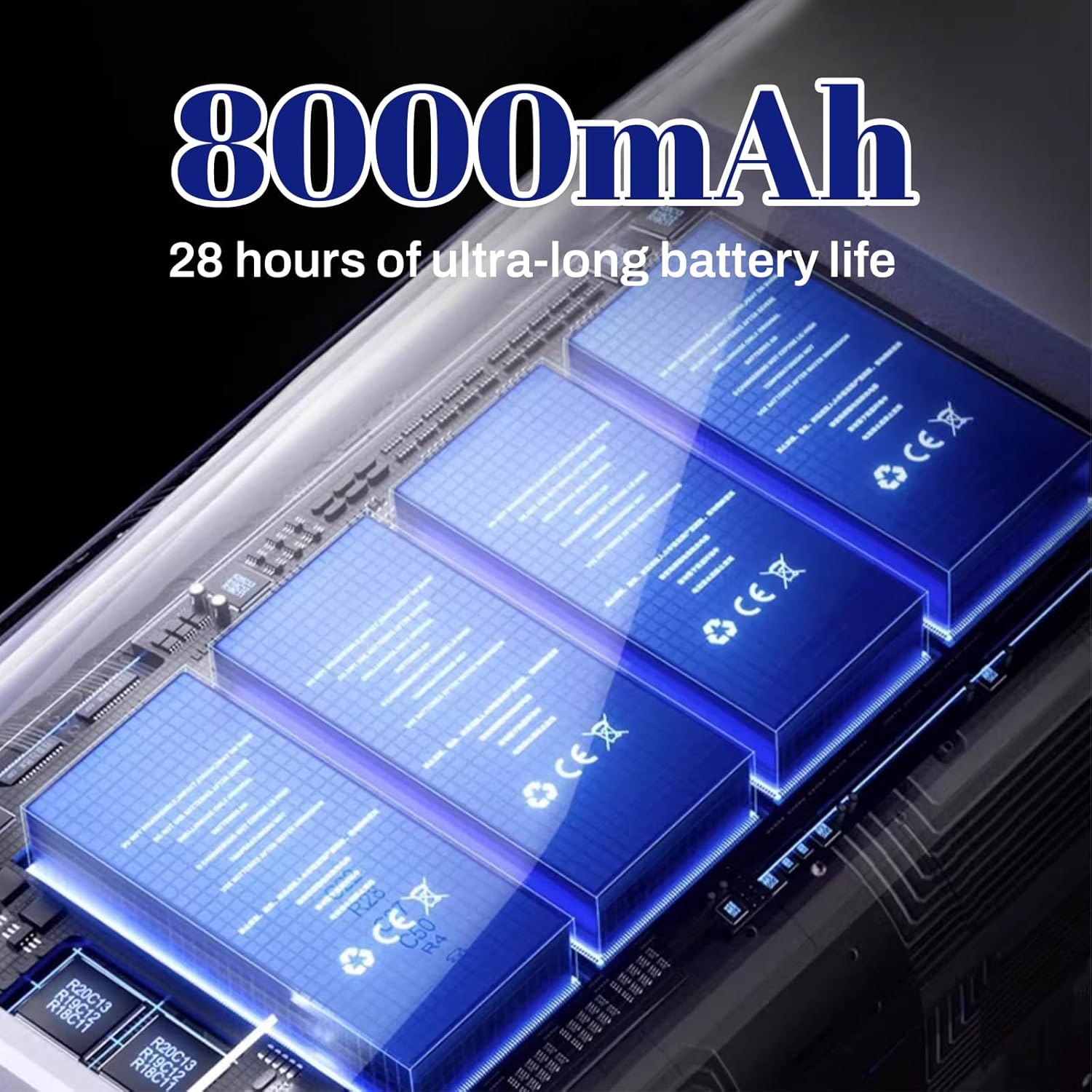 Portable Kitchen Cooling Air Conditioner, 3 Speeds with Air Conditioner Wind Deflector, Turbo Compression Cooling, USB Rechargeable Suitable for Kitchen, Bedroom and Living Room (blue)