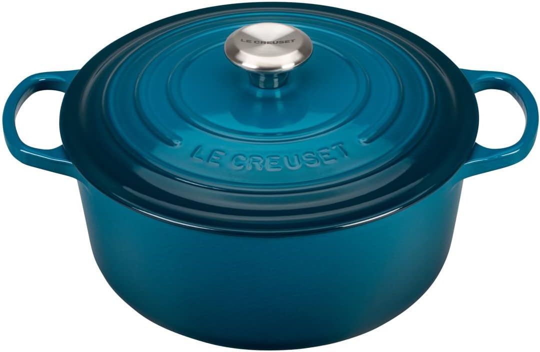 Le Creuset Enameled Cast Iron Signature Round Dutch Oven, 5.5 qt., Deep Teal
