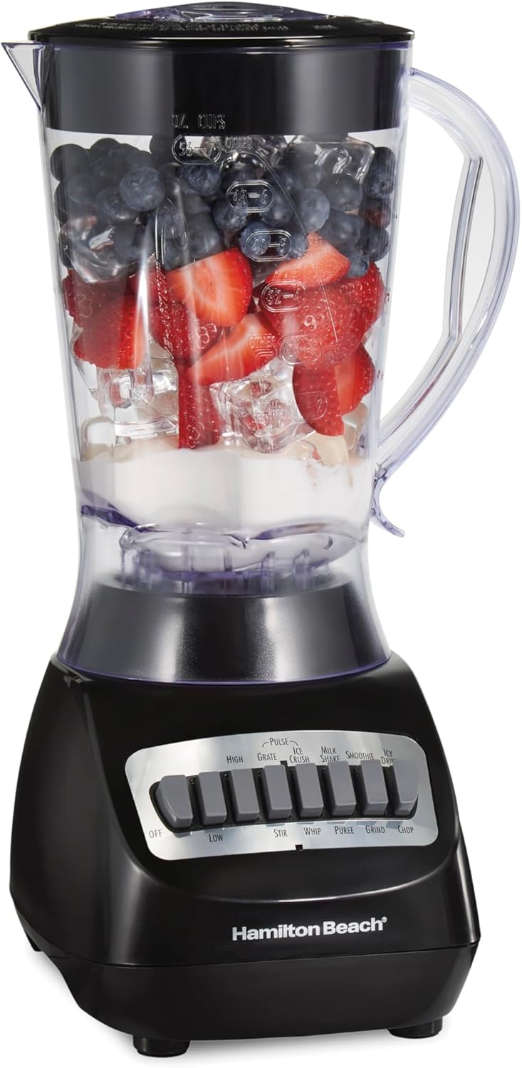 Hamilton Beach Smoothie Blender, 56 oz. Jar, 10 Speeds, Black
