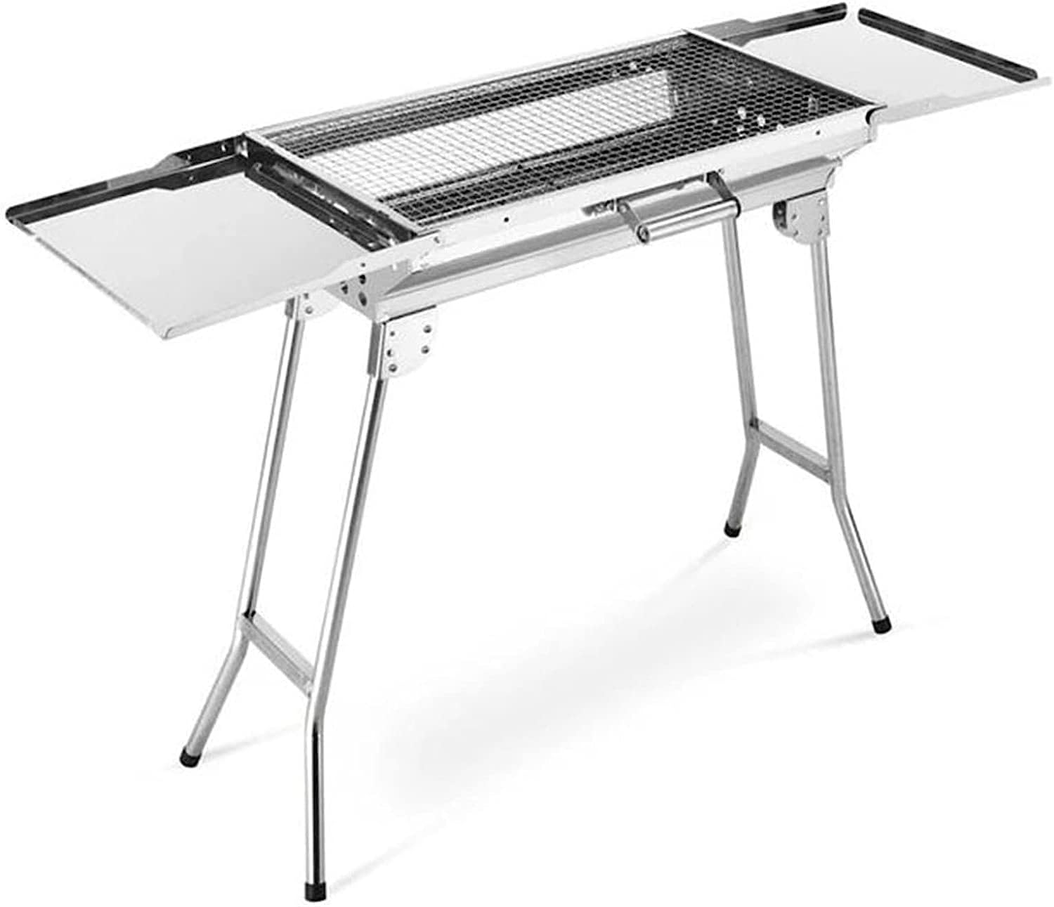 Charcoal Grills Outdoor Large Stainless Steel Charcoal BBQ Grill Portable Free Installation Handle Folding BBQ Stove Park Cooking Barbecue Tools