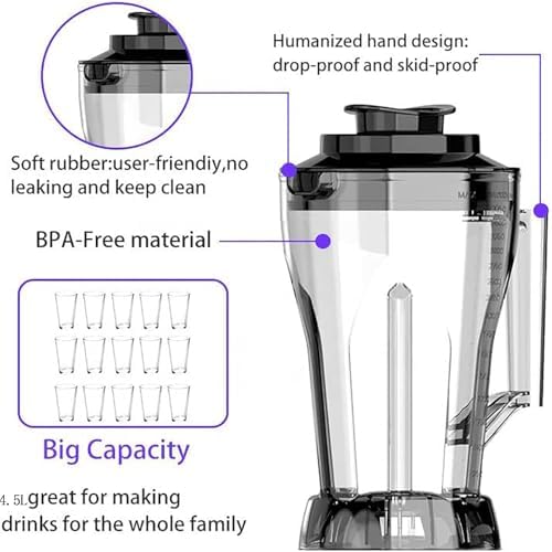 2600W Commercial Blender with 4.5L Capacity, Soundproof Cover, Speed Control & Timer – Professional Bar Blender for Smoothies, Milkshakes, Soy Milk, and More