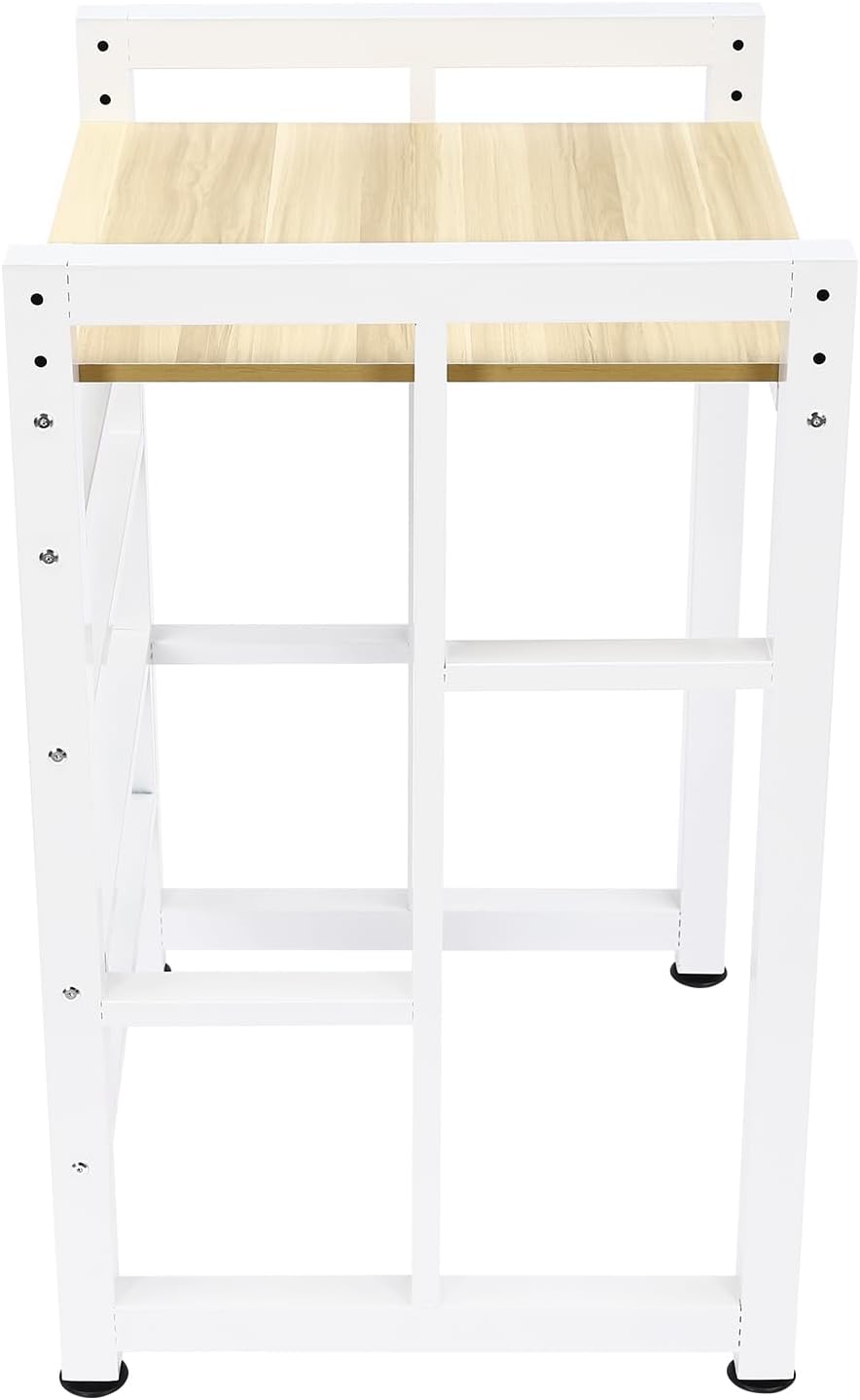 2-Tier Washer Dryer Stacking Rack - Heavy Duty Metal Storage Stand Holds 420lbs, Adjustable Shelves for Secure Appliance Stacking in Laundry Room Bathroom (White)