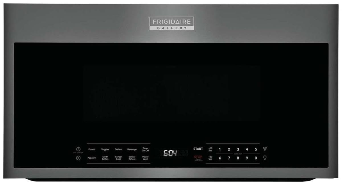 Gallery 30 in. 1.9 cu. ft. Over The Range Microwave with Sensor Cook in Black Stainless Steel