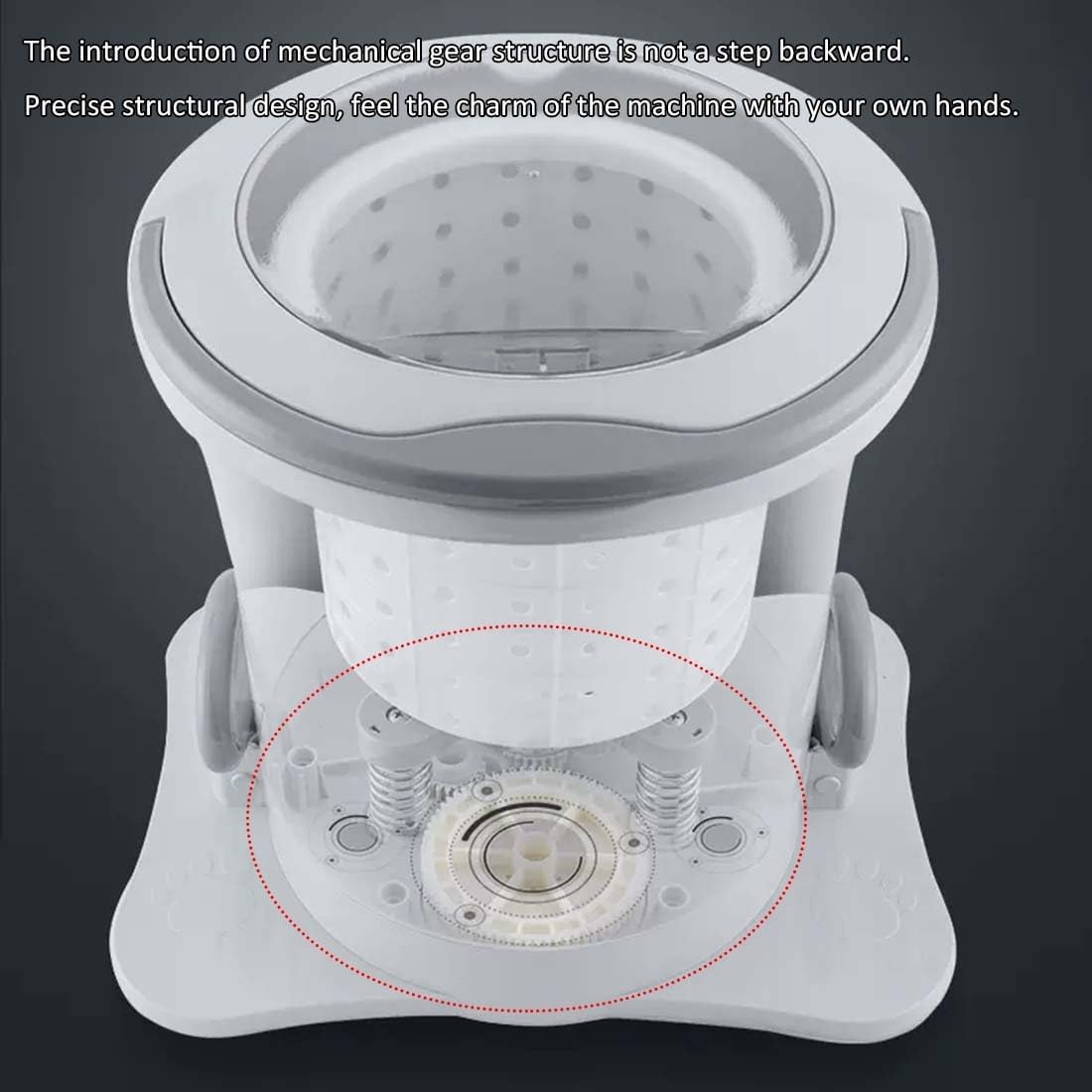 Manual Clothes Dryer Foot Powered Washing Machine Portable Draw Cord Dryer Non Electric 8L Washing Capacity Washing Dehydrator for Camping Apartments Dorms College(Light Blue)