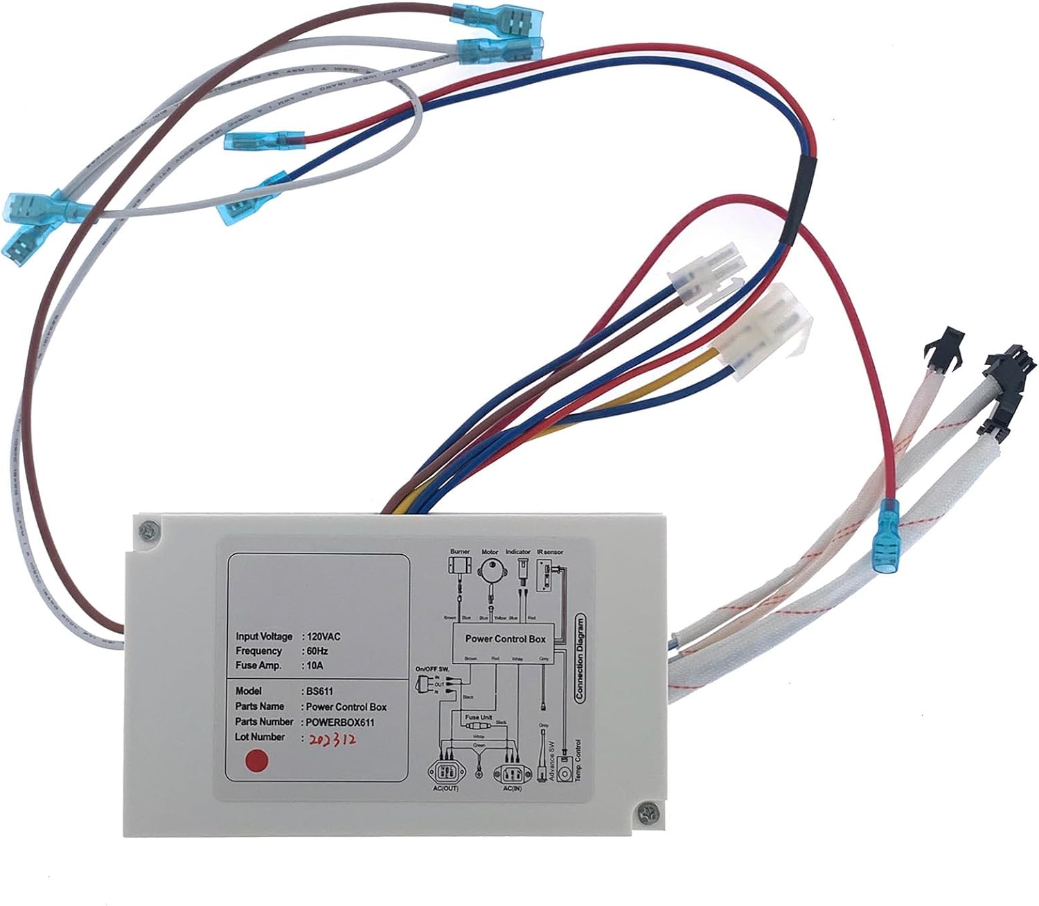 Smoker Replacement Power Control Box Assembly for Bradley BS611, BS815XLT