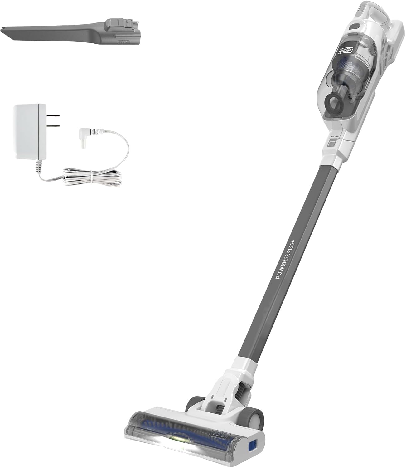 BLACK+DECKER POWERSERIES 16V MAX Stick Vacuum Cordless Rechargeable with LED Lights,Portable Vacuum Cordless, Lightweight, Anti-Tangle, Self-Standing, Multi-Surface, White (BHFEA420J)