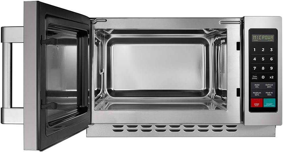 Midea Equipment 1034N1A Countertop Commercial Microwave Oven with Touch Control, 1000W, Stainless Steel, 1.2 CuFt