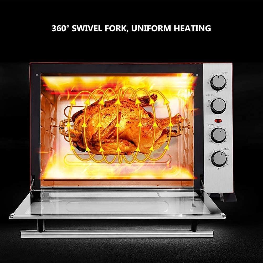 oven mini oven air fryer oven 60L Mini Oven Convection Electric Oven with Baking Tray, Wire Rack and Rotating Skewer (100-250°C), with Multiple Cooking Functions & Grill, Metal/Glass Toaster Oven Ai