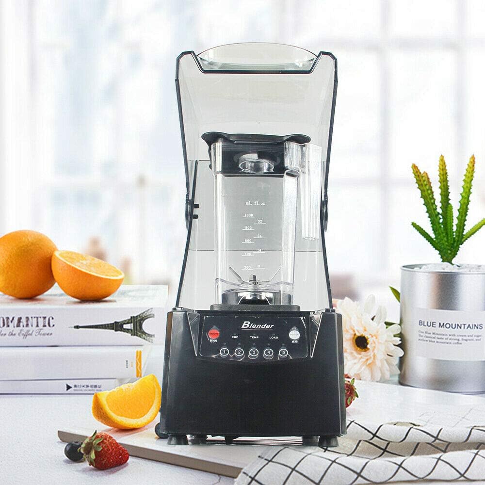 1.8L Soundproof Cover Blender Professional Countertop Blender With Quiet Sound Enclosure 2600W Commercial Smoothie Maker for Shakes, Fruit Food Mixer Soy milk Juicer Processor