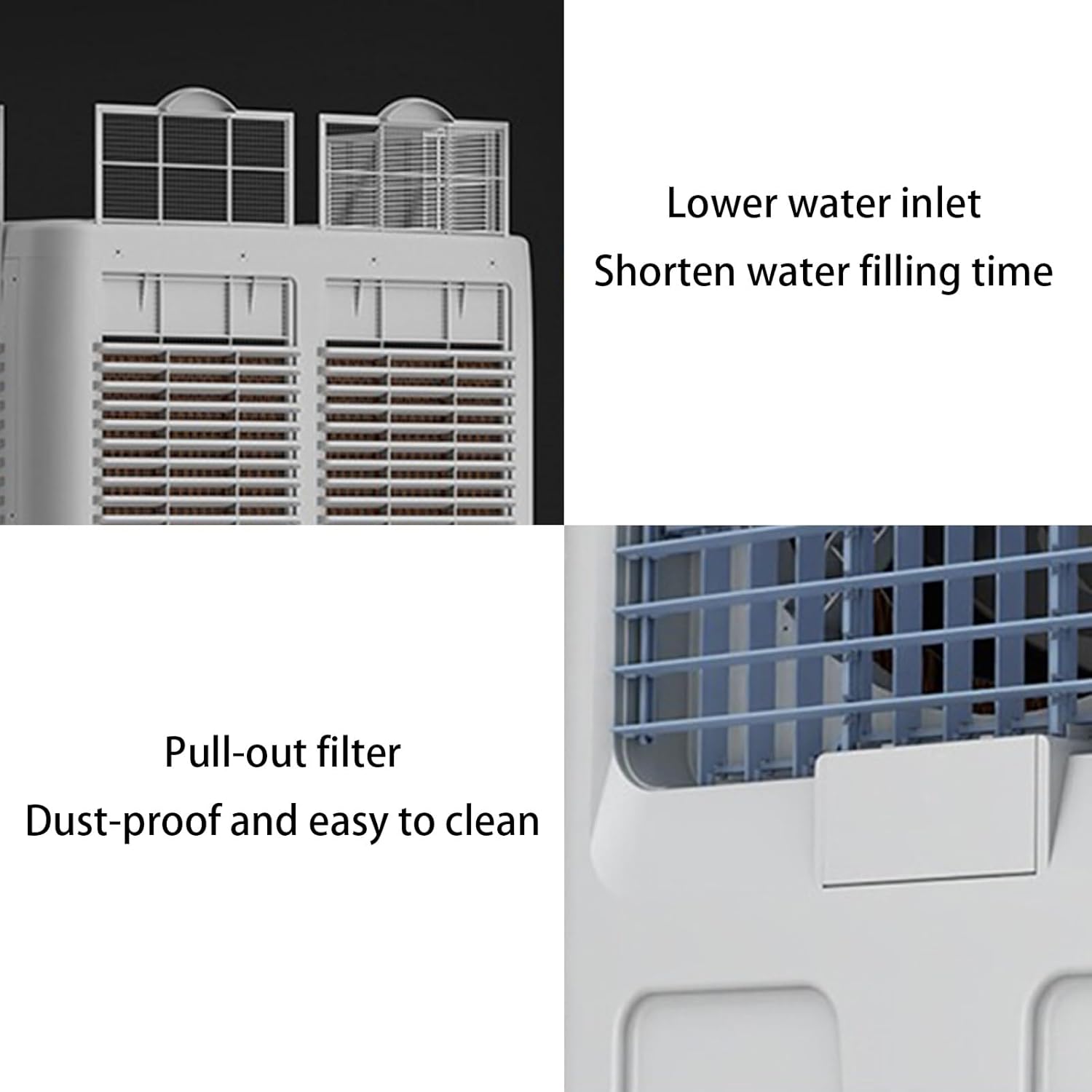 Portable Air Conditioner, Portable Air Cooler with Built-in Cooling Fan, Quiet Evaporative Cooler for Office Room Factory(77 * 50 * 154cm)