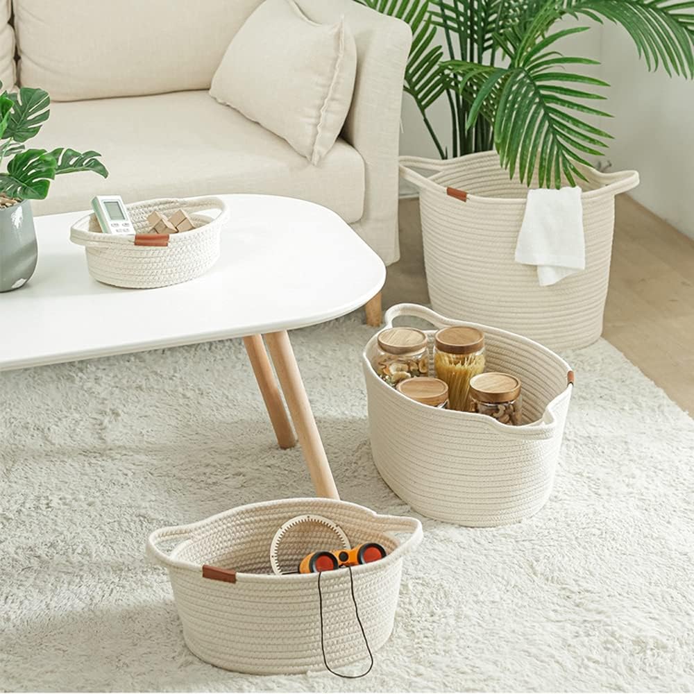 INLIMA Appliance Shelf for Kitchen Desktop Storage Box, Woven, Simple Home Furnishing, Small Sundries Basket, Cosmetic Storage Basket, Dirty Clothes Basket，size：20 * 15 * 8cm (Size : X-Large)