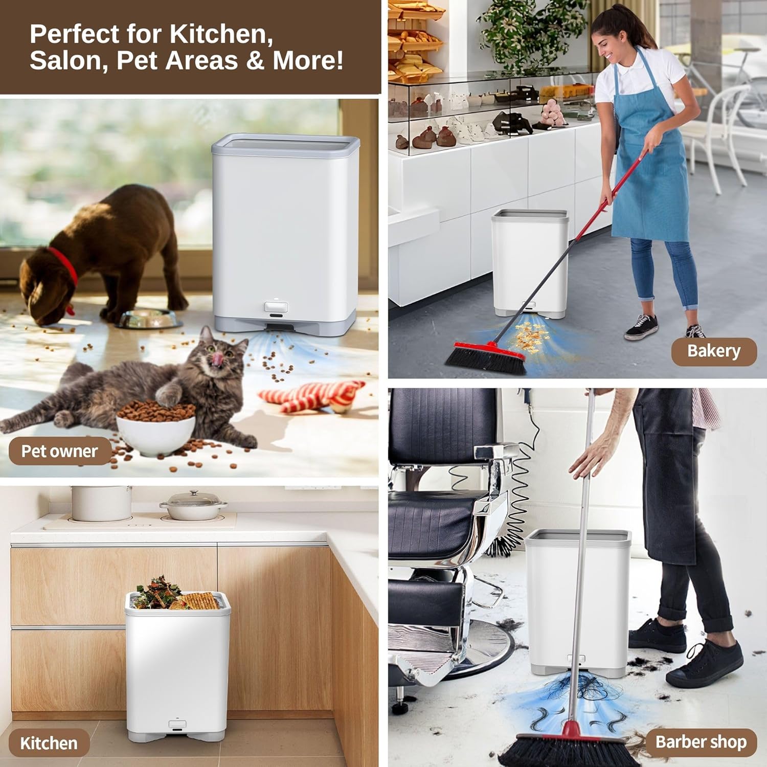 Touchless Vacuum Automatic Dustpan with 2 Operation Modes - Ultra Fast & Powerful Corded Canister Pet Vacuum for Sweeping Pet Hair, Salon, Food Crumbs & Dirt