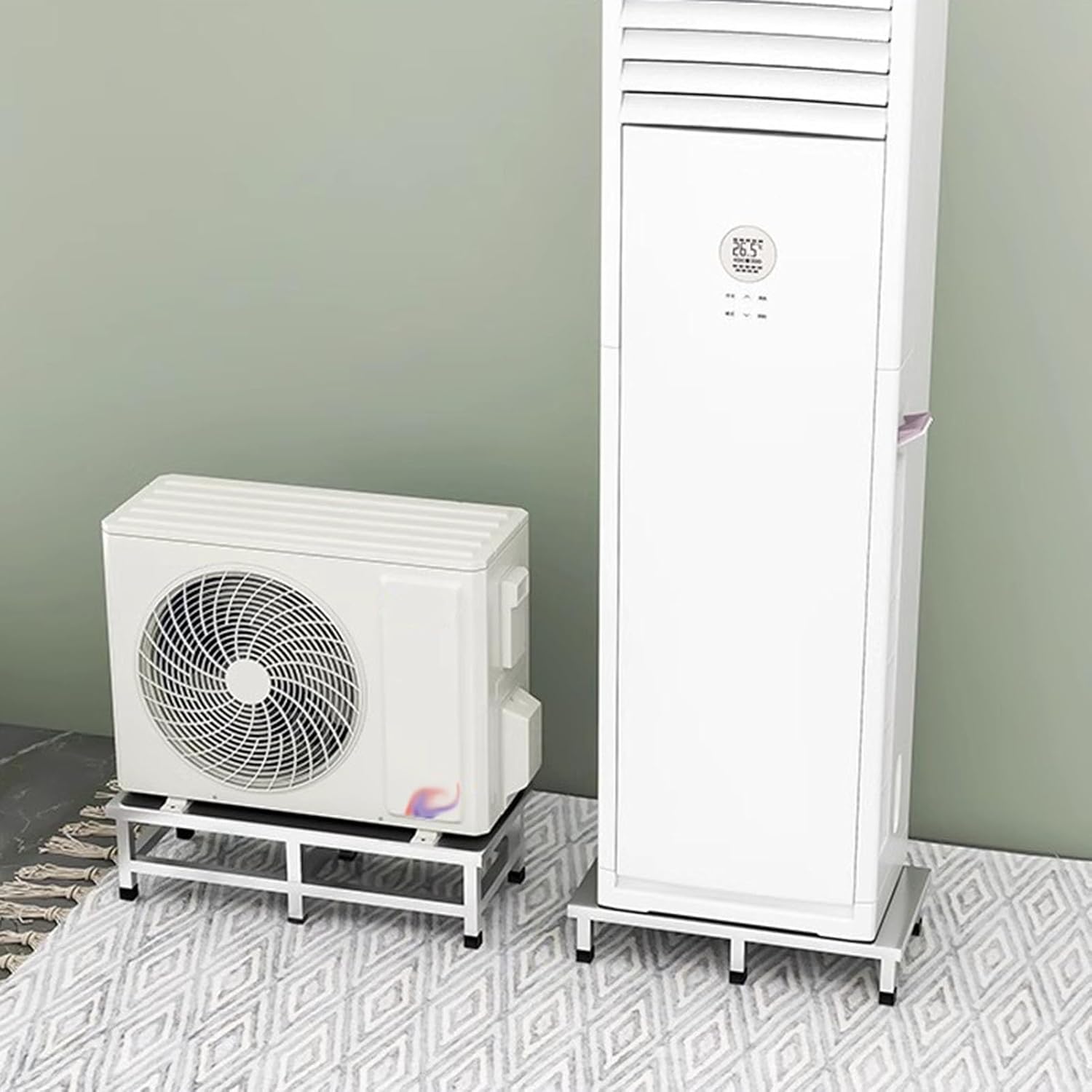 XPLKQXE Laundry Pedestal Washing Machine Tray Mat, Heavy Duty Appliance Riser, Stainless Steel Raised Shelf Base for Washer/Fridge/Dryer, No Assembly(120x50x20cm)