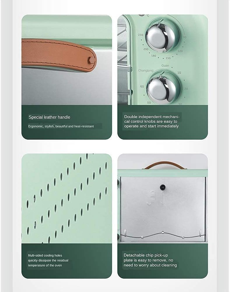 oven mini oven air fryer oven Mini Oven 12L Convection Electric Grill with Temperature Setting 90-230℃ and 60 Mins Timer, 2 Baking Functions,Easy to Clean Toaster Oven Air Fryer,