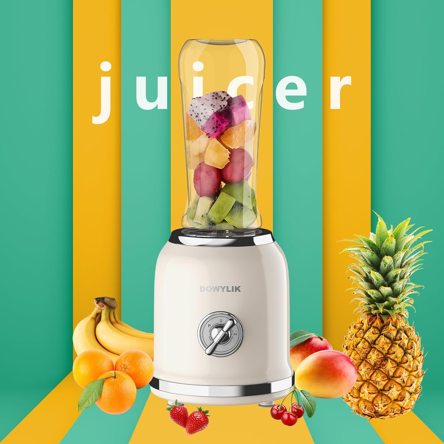 Personal Blender, 3 Speed Retro Smoothie Blender for Protein Drink, Smoothie Maker with 6-Edge Blade and 2 * 20oz BPA Free Travel Cups