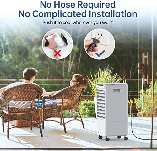 Evaporative Air Cooler - AOLOS 3-IN-1 Portable Air Cooler & Air Conditioner Fan w/Remote, 3 Speeds, 1.85-Gal Water Tank, 7H Timer & 40°Oscillation, Ultra Quiet Evaporative Cooler for Room Home Office